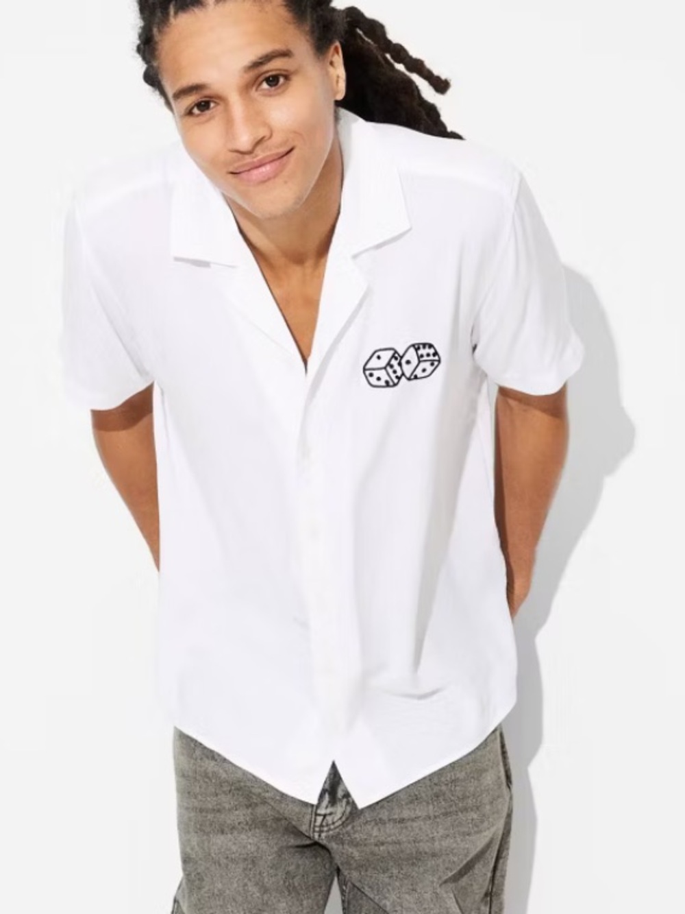 Original‎ Use Men's Relaxed Fit Short Sleeve Button-Down Shirt White XL